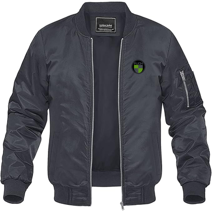 Men's Puch Logo Lightweight Bomber Jacket Windbreaker Softshell Varsity Jacket Coat