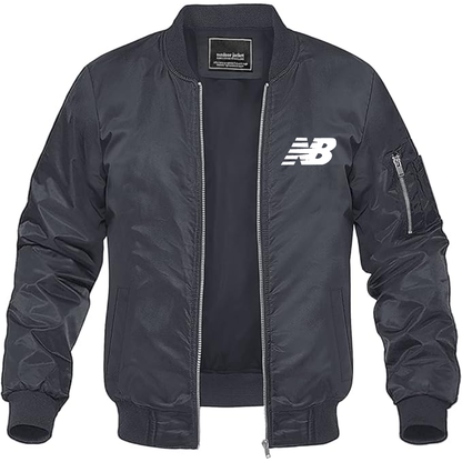 Men's New Balance Logo  Lightweight Bomber Jacket Windbreaker Softshell Varsity Jacket Coat
