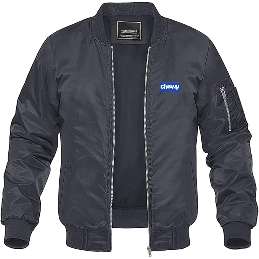 Men's chewy Logo Lightweight Bomber Jacket Windbreaker Softshell Varsity Jacket Coat