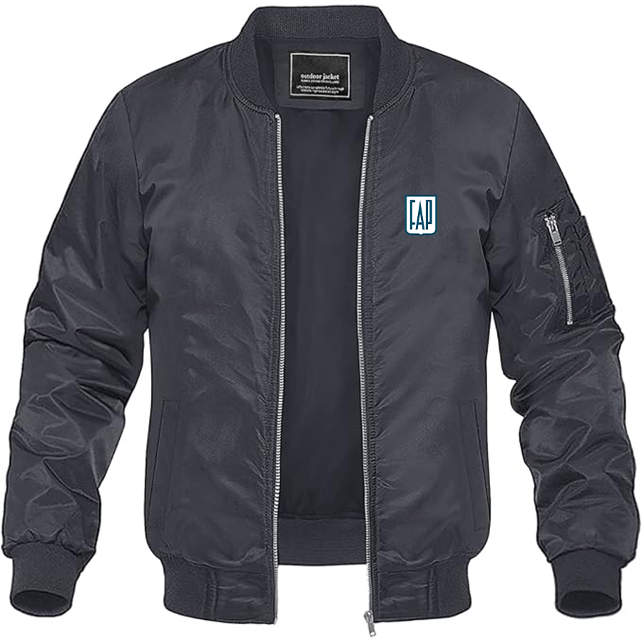 Men's FAP Logo Lightweight Bomber Jacket Windbreaker Softshell Varsity Jacket Coat