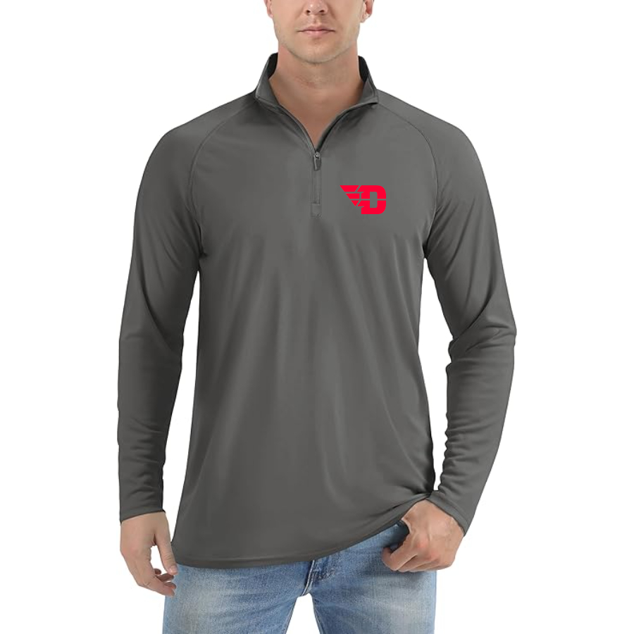 Men's Dayton Flyers Lightweight Quarter-Zip Athletic Shirt Long Sleeve Performance Wear