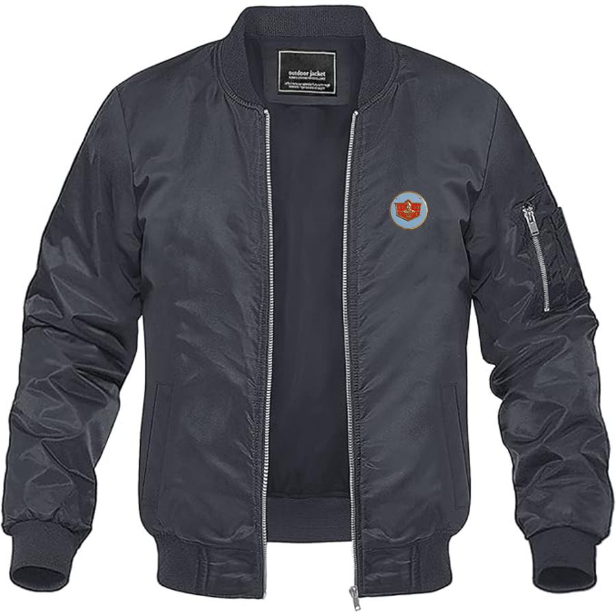 Men's DeSoto Logo Lightweight Bomber Jacket Windbreaker Softshell Varsity Jacket Coat