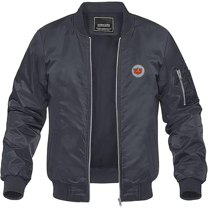 Men's DeSoto Logo Lightweight Bomber Jacket Windbreaker Softshell Varsity Jacket Coat