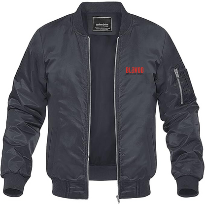Men's BlaVod Logo Lightweight Bomber Jacket Windbreaker Softshell Varsity Jacket Coat