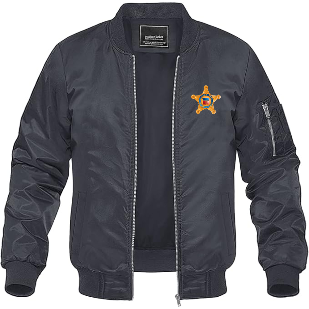 Men's Secret Service Star Logo Lightweight Bomber Jacket Windbreaker Softshell Varsity Jacket Coat