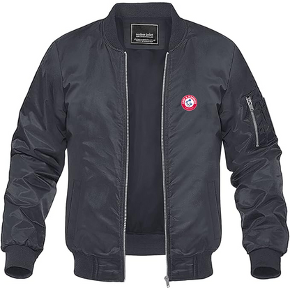 Men's Arm Hammer Logo Lightweight Bomber Jacket Windbreaker Softshell Varsity Jacket Coat