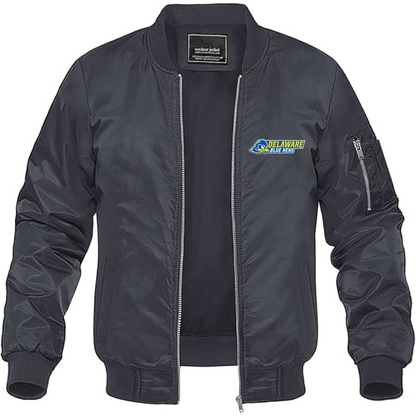 Men's Delaware Blue Hens Lightweight Bomber Jacket Windbreaker Softshell Varsity Jacket Coat