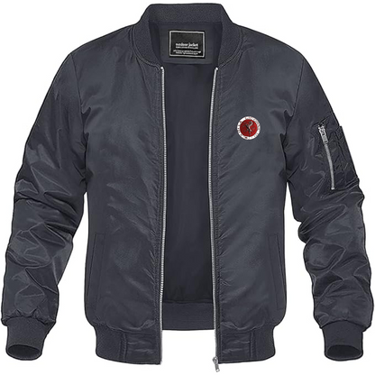 Men's Corre La Licorne Logo Lightweight Bomber Jacket Windbreaker Softshell Varsity Jacket Coat