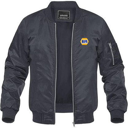 Men's Napa Logo Lightweight Bomber Jacket Windbreaker Softshell Varsity Jacket Coat