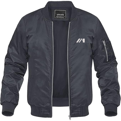 Men's BAC Logo Lightweight Bomber Jacket Windbreaker Softshell Varsity Jacket Coat