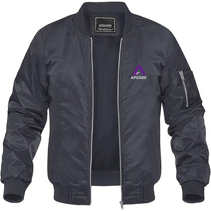 Men's Apogee Electronics Logo Lightweight Bomber Jacket Windbreaker Softshell Varsity Jacket Coat