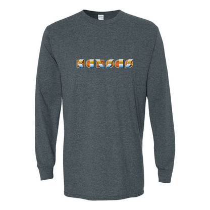 Men's Kansas Gildan Heavy Cotton Long Sleeve T-Shirt