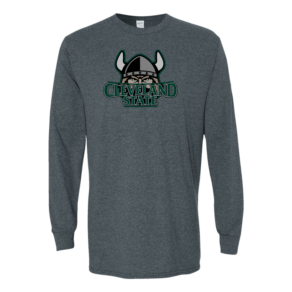 Men's  Cleveland State Vikings Gildan Heavy Cotton Long Sleeve T-Shirt