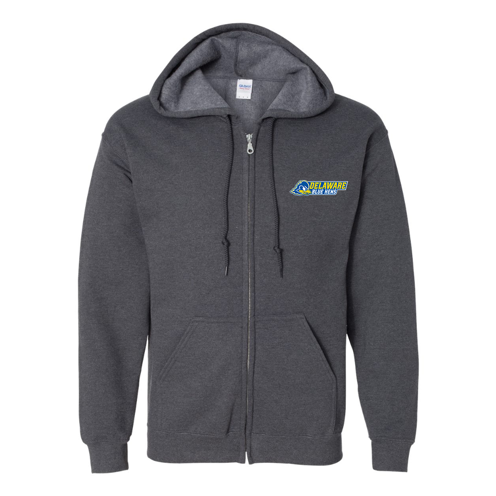 Men's  Delaware Blue Hens Gildan  Heavy Blend Full Zip Hooded Sweatshirt