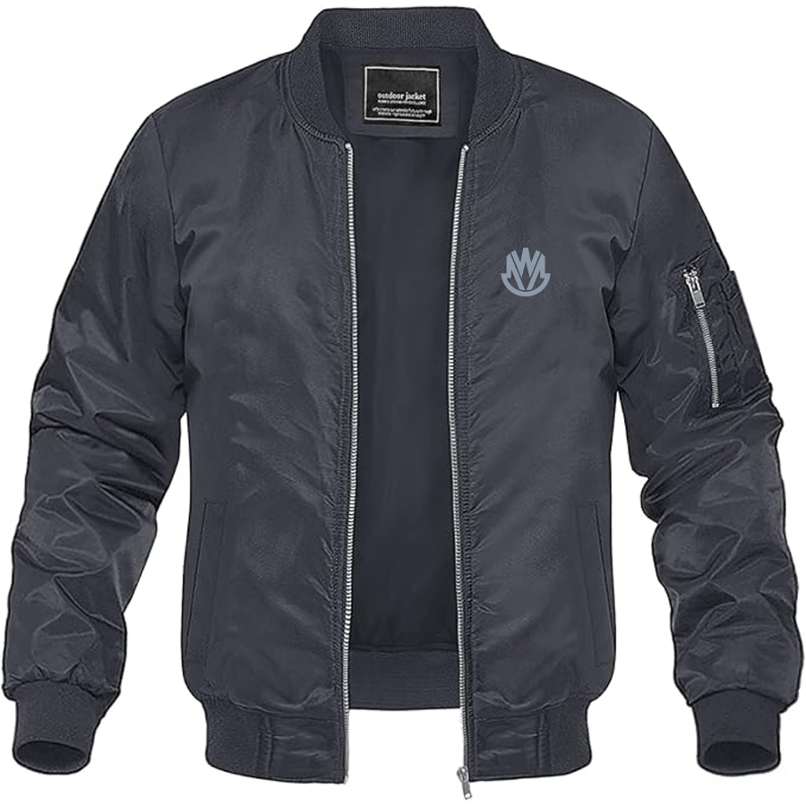 Men's MW Motors Logo Lightweight Bomber Jacket Windbreaker Softshell Varsity Jacket Coat