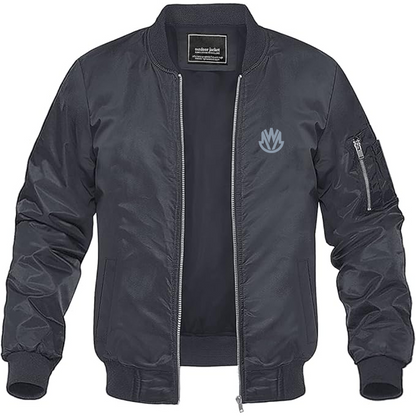 Men's MW Motors Logo Lightweight Bomber Jacket Windbreaker Softshell Varsity Jacket Coat