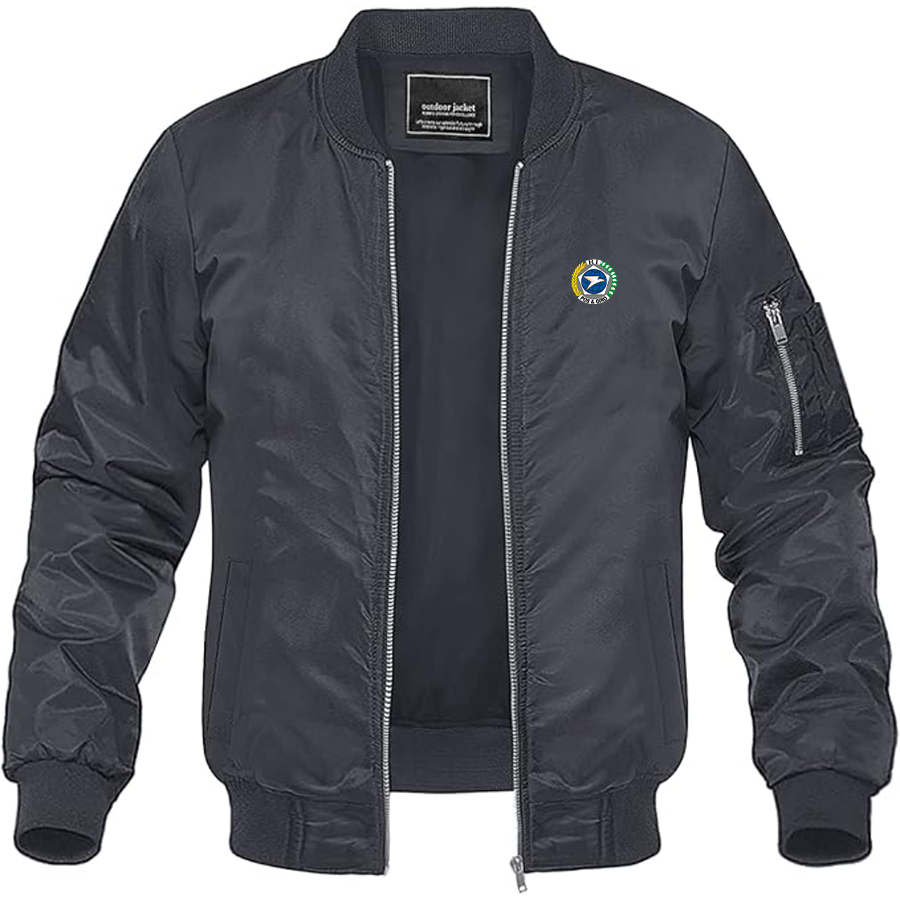 Men's Pos & Giro Logo Lightweight Bomber Jacket Windbreaker Softshell Varsity Jacket Coat