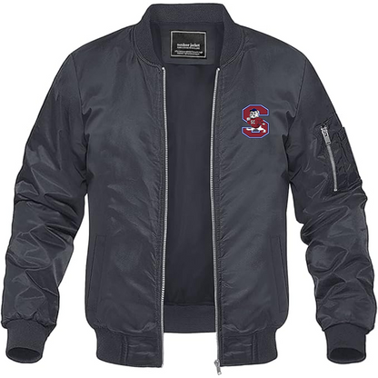 Men's South Carolina State Bulldogs Logo Lightweight Bomber Jacket Windbreaker Softshell Varsity Jacket Coat