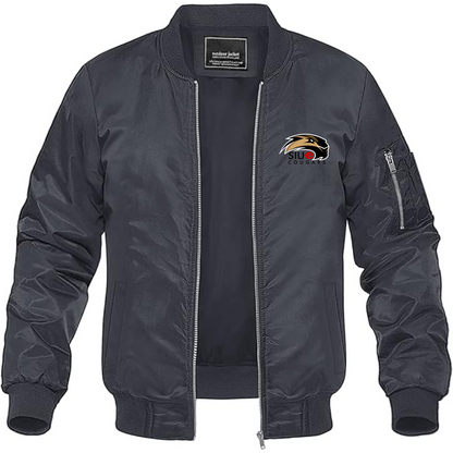 Men's SIU Edwardsville Cougars Logo Lightweight Bomber Jacket Windbreaker Softshell Varsity Jacket Coat