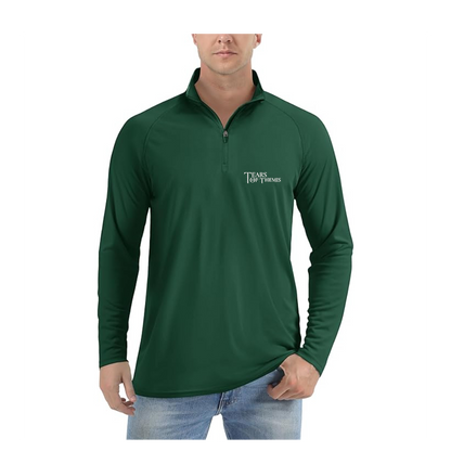 Men's Tear Of Themis Logo  Lightweight Quarter-Zip Athletic Shirt Long Sleeve Performance Wear