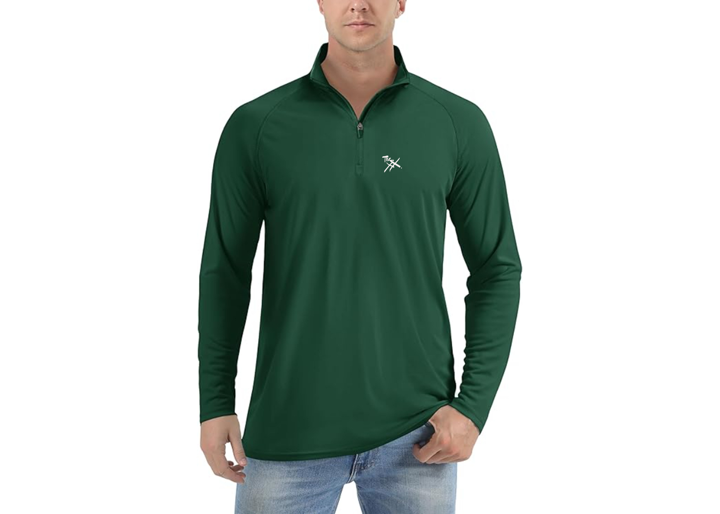 Men’s The xx Logo Lightweight Quarter-Zip Athletic Shirt Long Sleeve Performance Wear