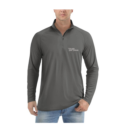 Men's Tear Of Themis Logo  Lightweight Quarter-Zip Athletic Shirt Long Sleeve Performance Wear