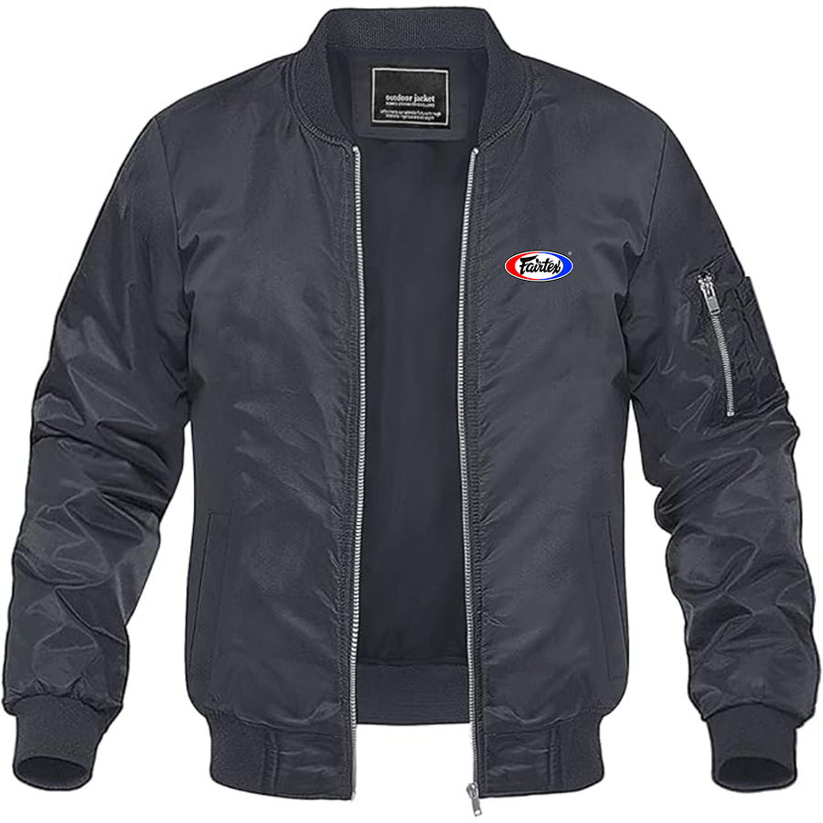Men's Fairtex Logo Lightweight Bomber Jacket Windbreaker Softshell Varsity Jacket Coat