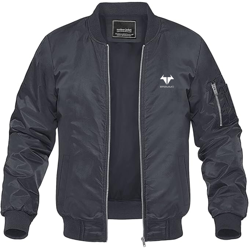 Men's Brammo Logo Lightweight Bomber Jacket Windbreaker Softshell Varsity Jacket Coat