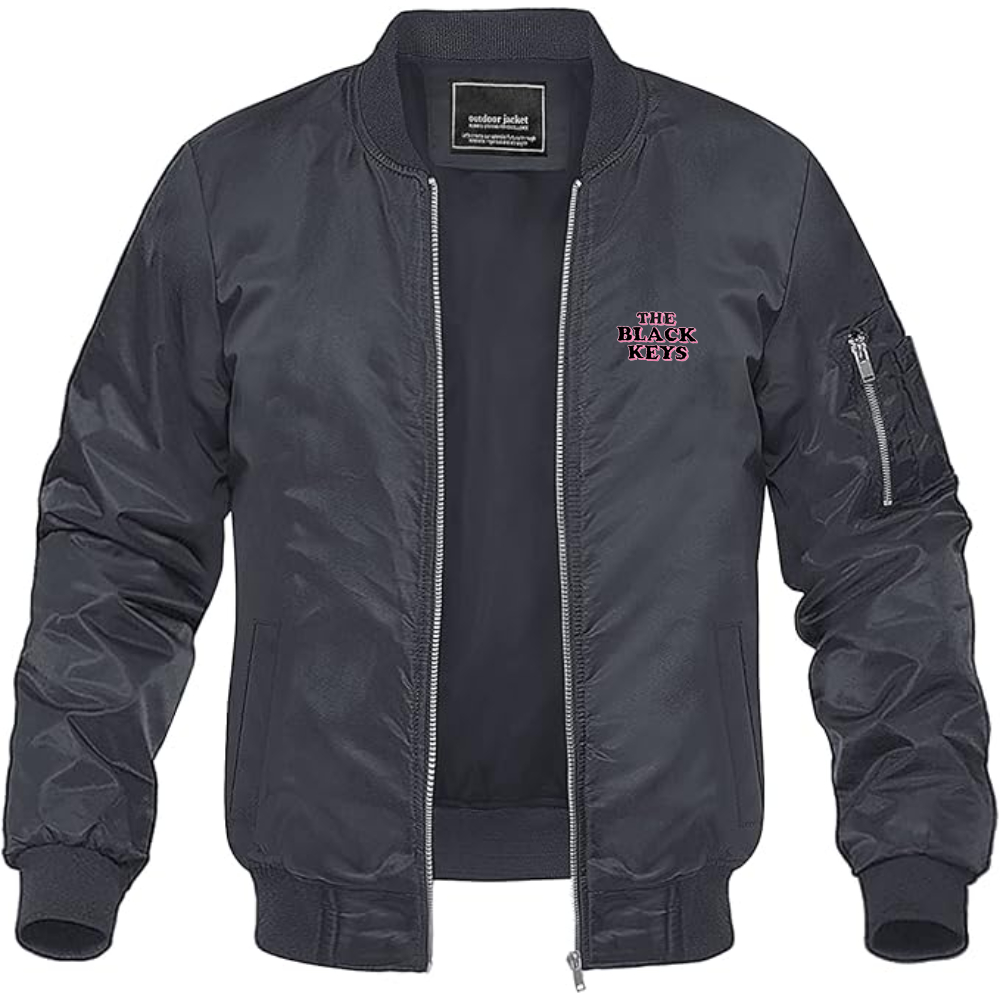 Men's The Black Keys Logo Lightweight Bomber Jacket Windbreaker Softshell Varsity Jacket Coat