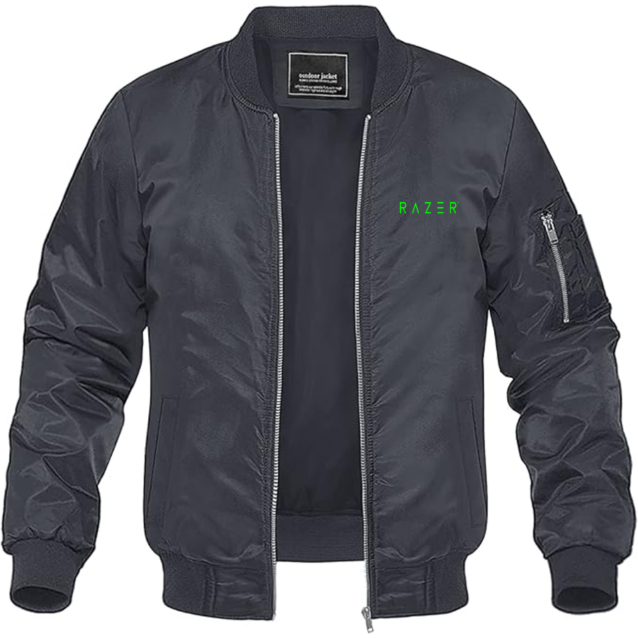 Men's Raze Logo Lightweight Bomber Jacket Windbreaker Softshell Varsity Jacket Coat