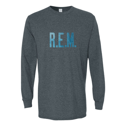 Men's  R.E.M. Blue  Gildan Heavy Cotton Long Sleeve T-Shirt