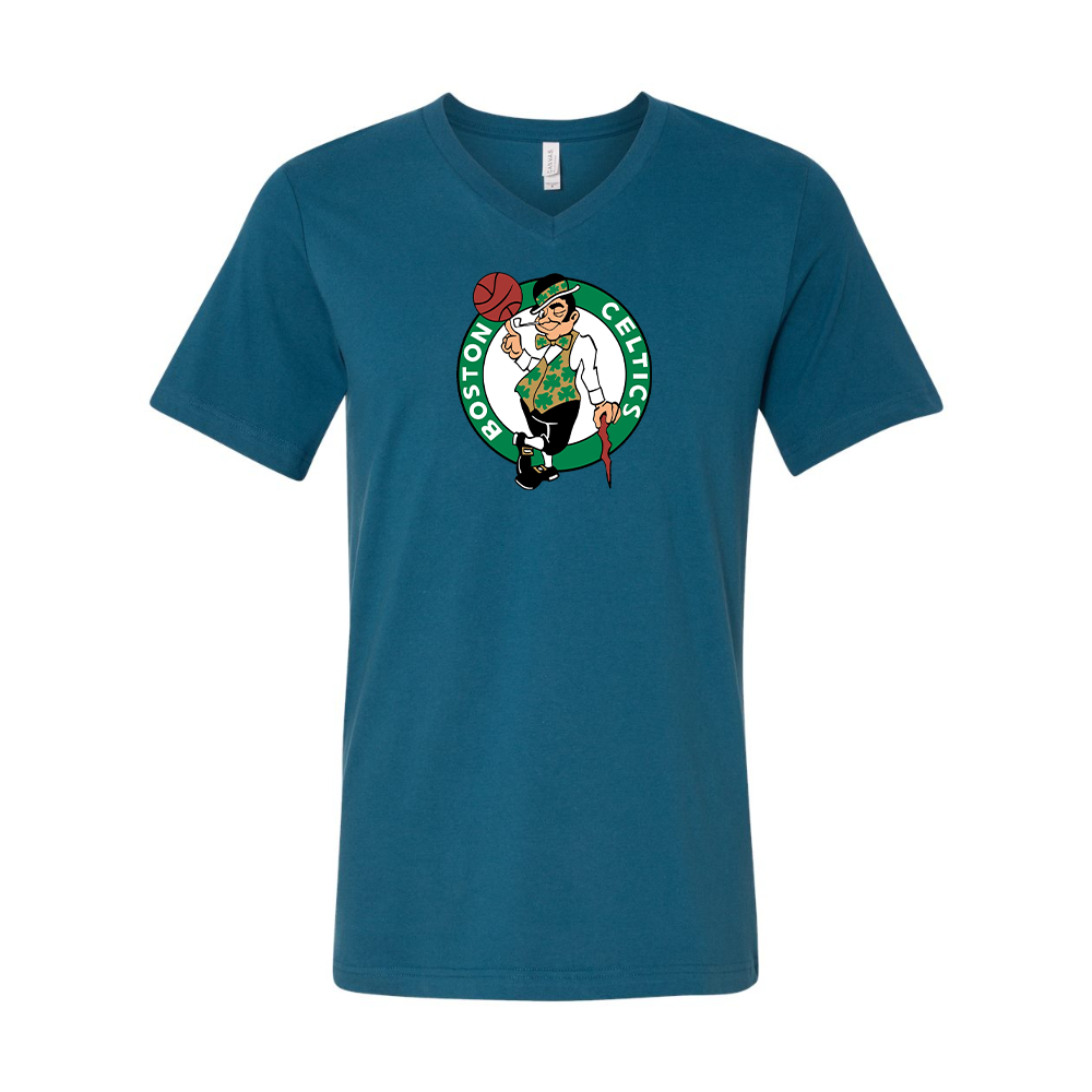 Boston Celtics Logo BELLA  CANVAS - Jersey V-Neck T-Shirt