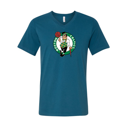 Boston Celtics Logo BELLA  CANVAS - Jersey V-Neck T-Shirt
