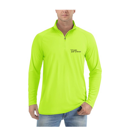 Men's Tear Of Themis Logo  Lightweight Quarter-Zip Athletic Shirt Long Sleeve Performance Wear