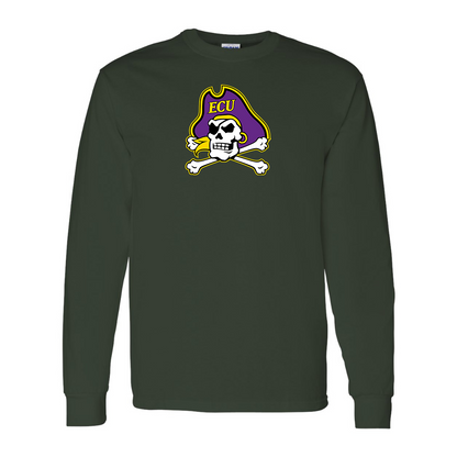 Men's East Carolina Pirates Gildan Heavy Cotton Long Sleeve T-Shirt