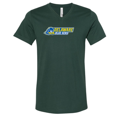 Delaware Blue Hens BELLA  CANVAS - Jersey V-Neck T-Shirt