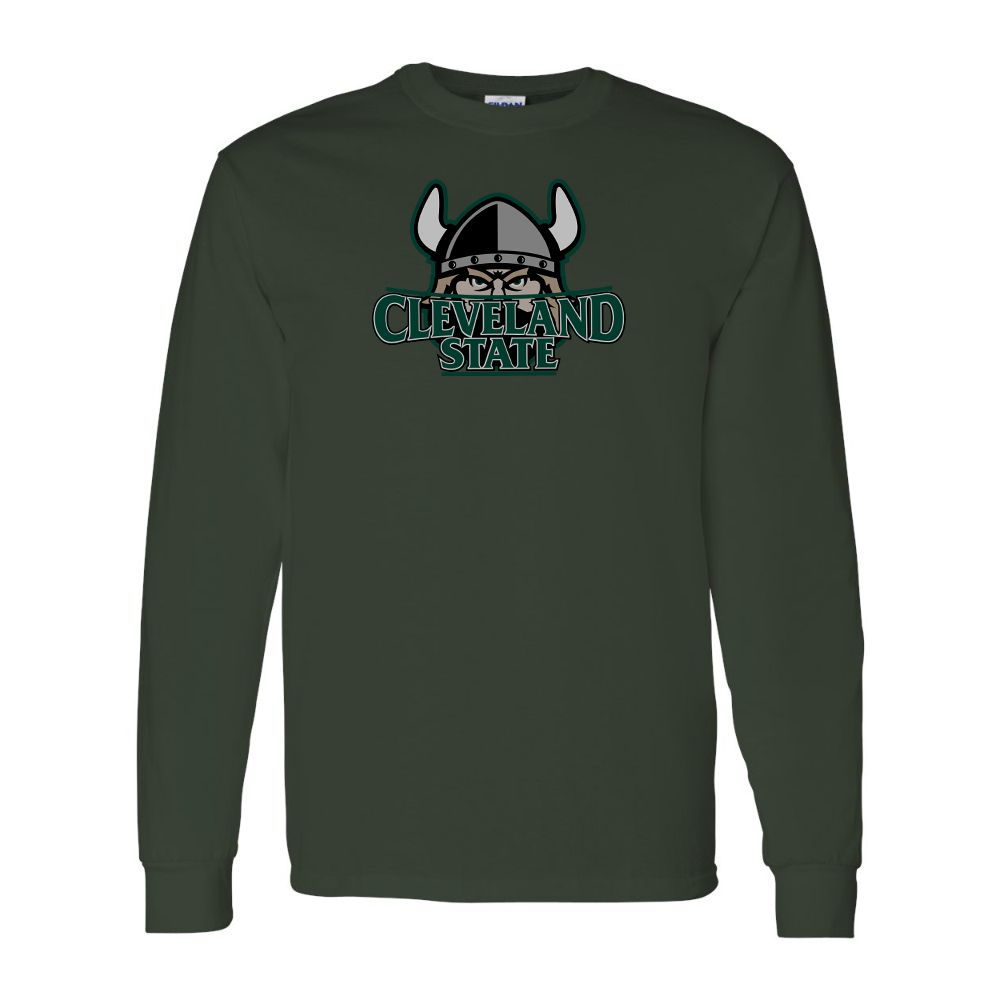 Men's  Cleveland State Vikings Gildan Heavy Cotton Long Sleeve T-Shirt