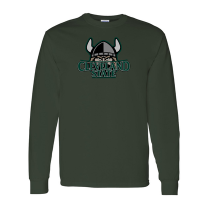 Men's  Cleveland State Vikings Gildan Heavy Cotton Long Sleeve T-Shirt