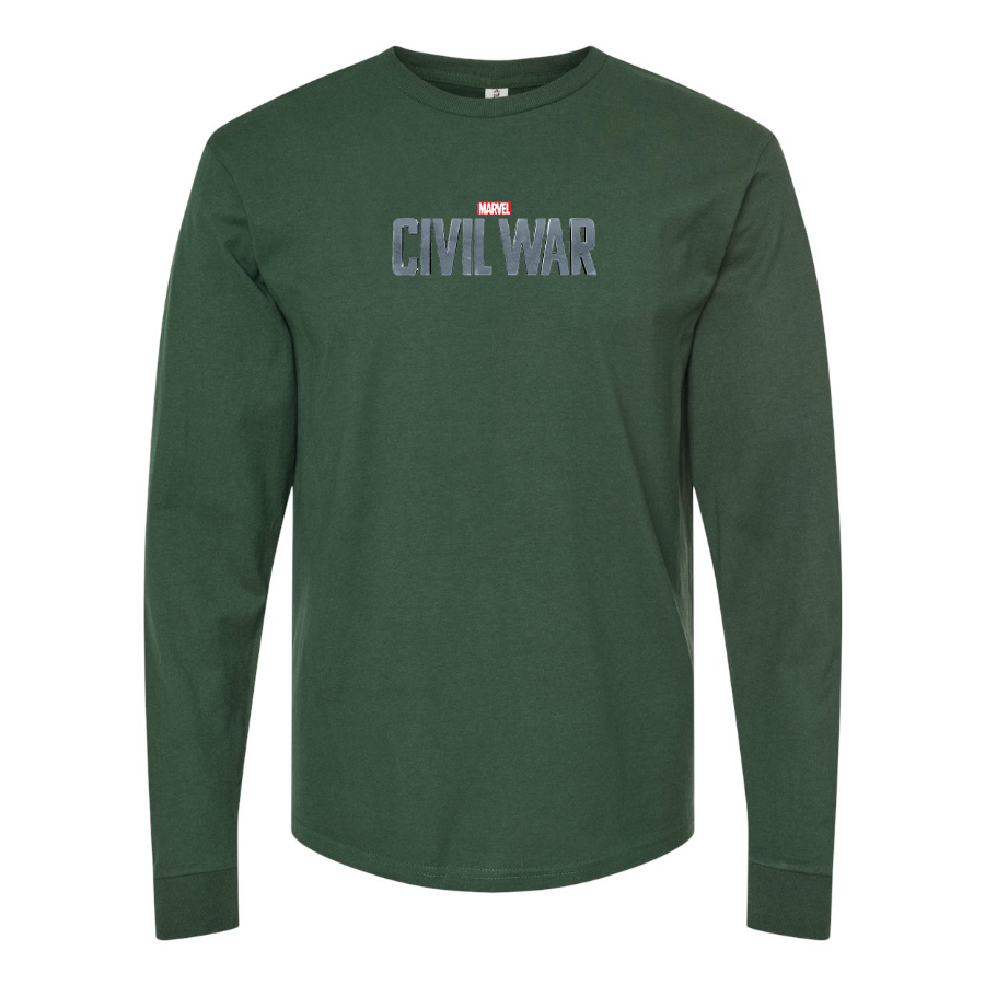 Men's Marvel Civil War  Logo Cotton Long Sleeve T-Shirt