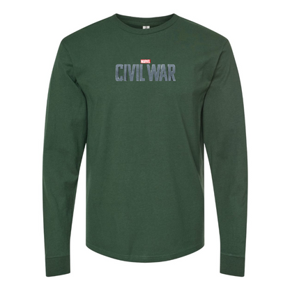 Men's Marvel Civil War  Logo Cotton Long Sleeve T-Shirt