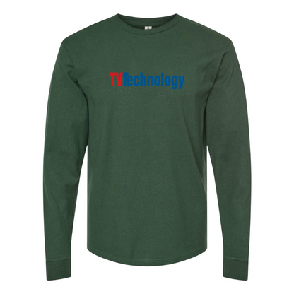 Men's TV Technology Logo Cotton Long Sleeve T-Shirt