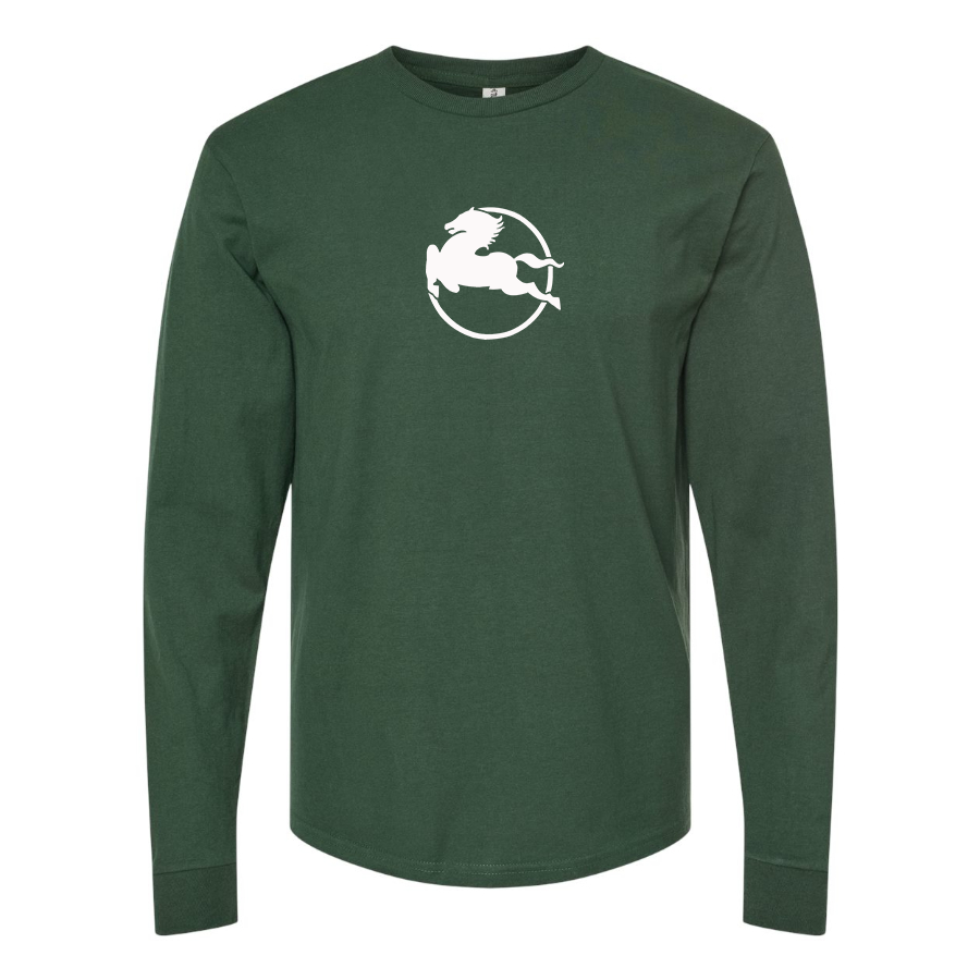Men's Pegaso Logo Cotton Long Sleeve T-Shirt