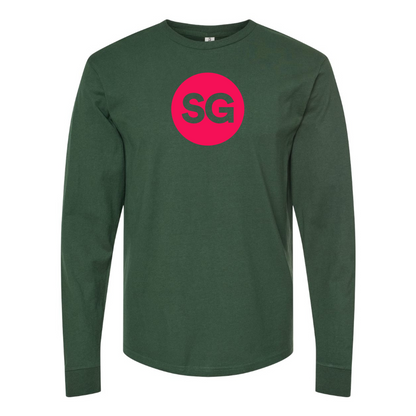 Men's Sofiagray Logo Cotton Long Sleeve T-Shirt
