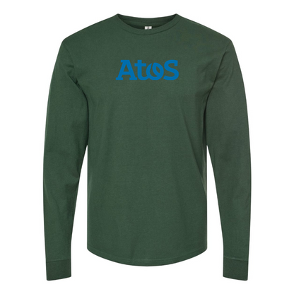 Men's Atos Logo Cotton Long Sleeve T-Shirt