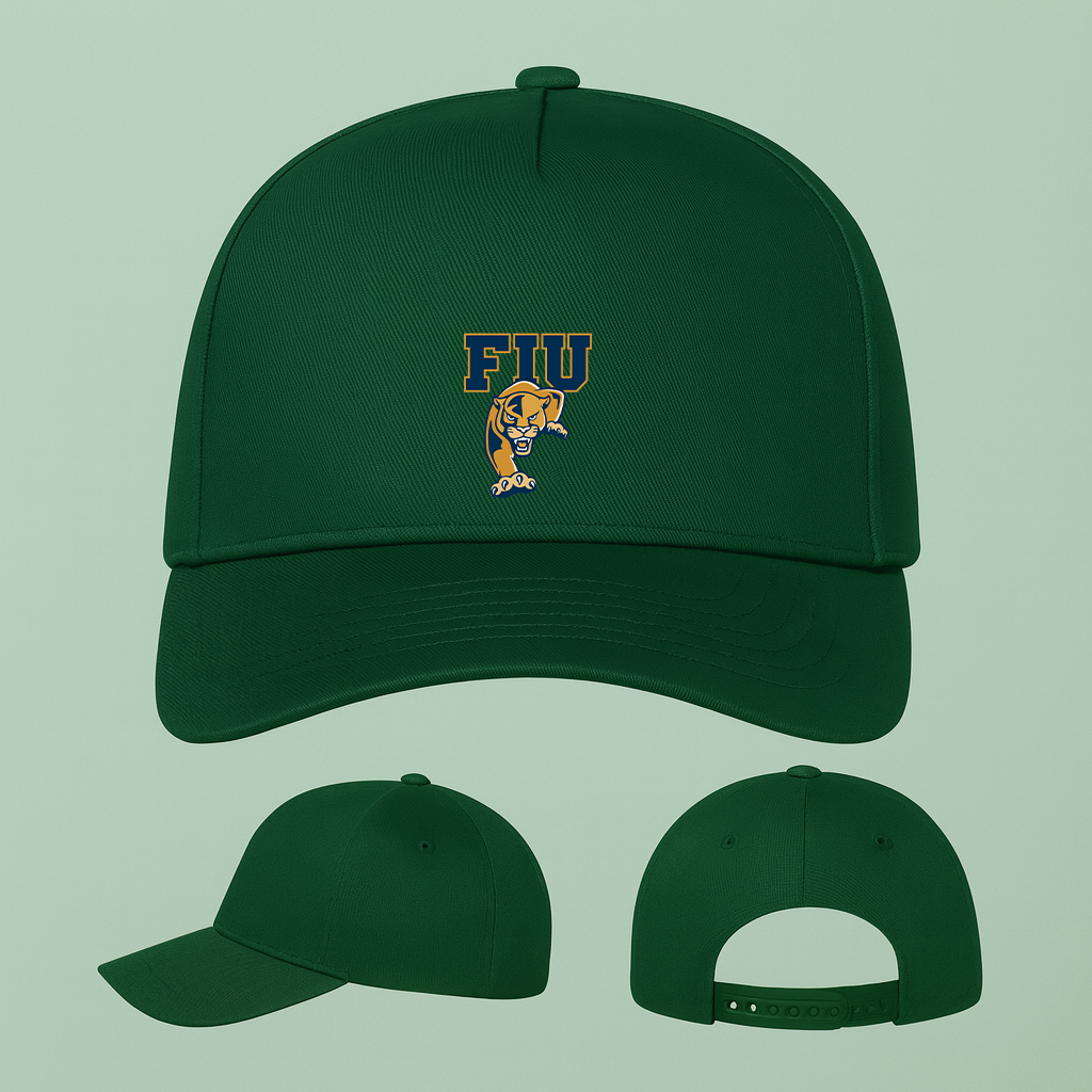 FIU Panthers Logo Five Panel Twill Snapback Cap