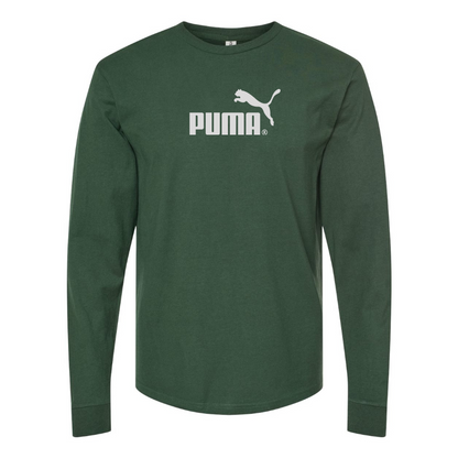 Men's Puma Logo Cotton Long Sleeve T-Shirt