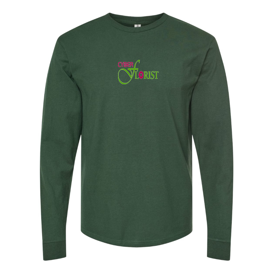 Men's Cyber Florist Logo Cotton Long Sleeve T-Shirt