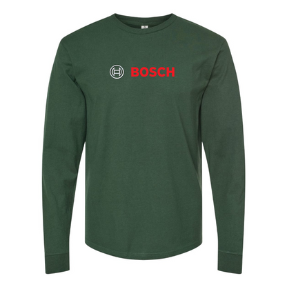 Men's Bosch Logo Cotton Long Sleeve T-Shirt