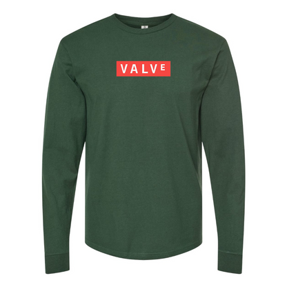 Men's Valve Banner Logo Cotton Long Sleeve T-Shirt