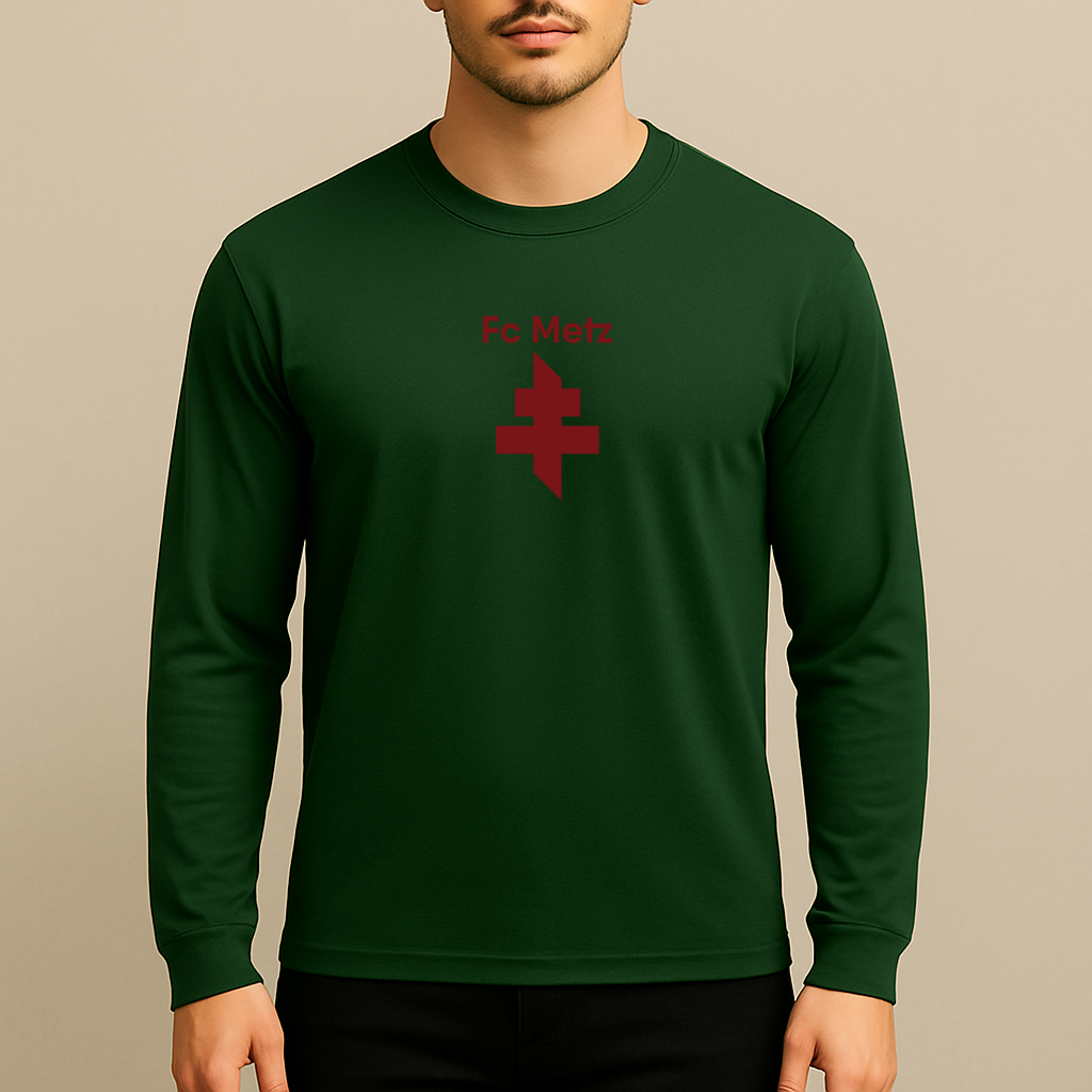 Men's FC Metz Soccer Logo Long Sleeve T-Shirt
